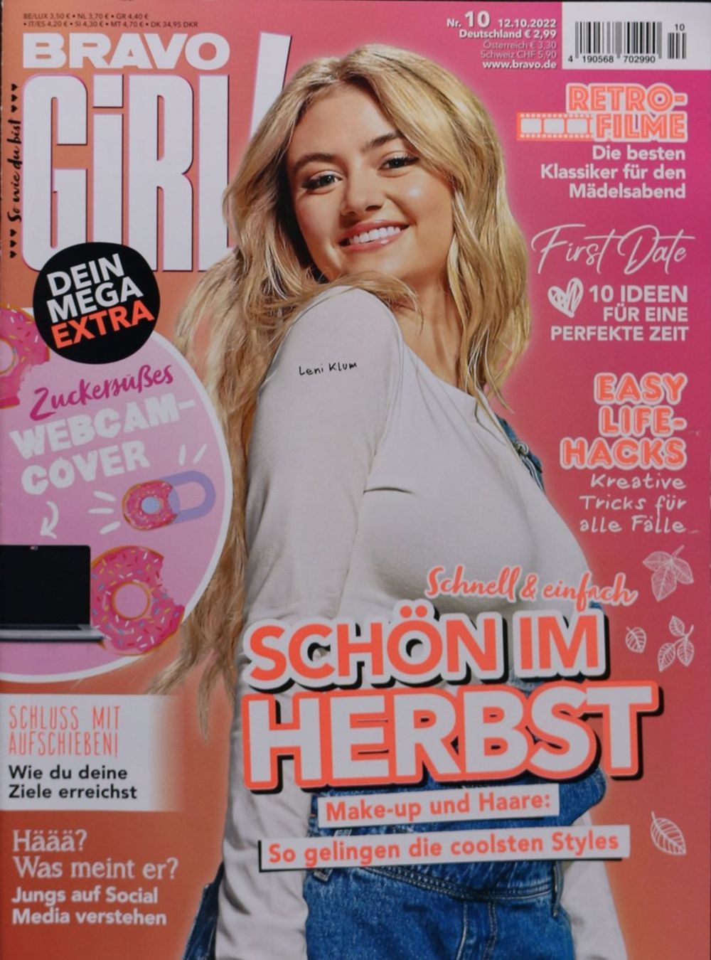Bravo Girl Tijdschrift Duitsland 2022-10 Leni Klum Originele uitgave