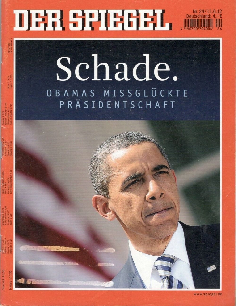 Der Spiegel Magazin Deutschland 2012-24 Barack Obama