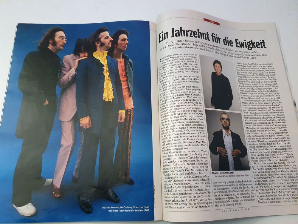Der Spiegel Revista Alemania 2010-21 The Beatles Edición original