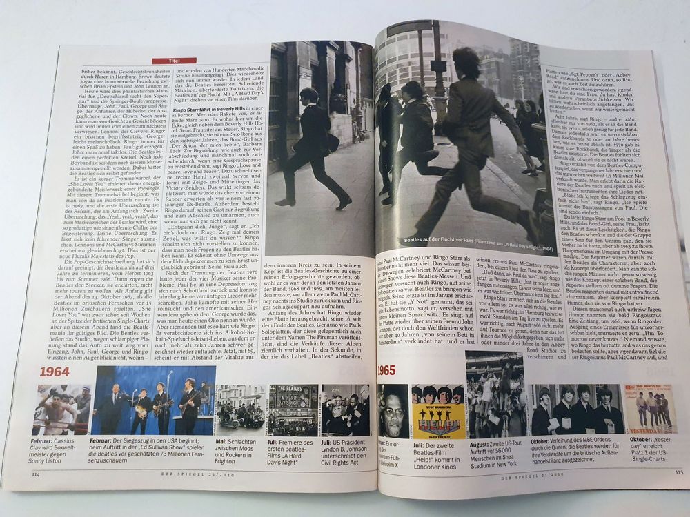 Der Spiegel Revista Alemania 2010-21 The Beatles Edición original