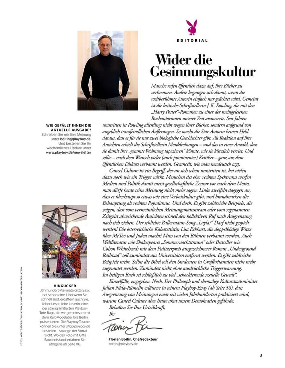 Playboy Magazin Deutschland 2023-09 Tanja Lanäus Edition