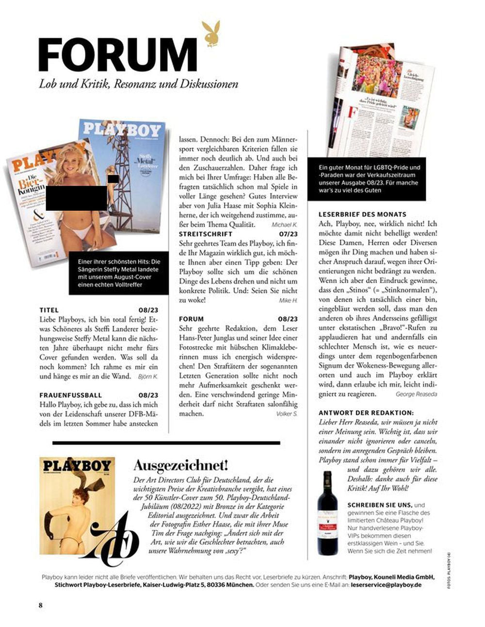 Playboy Magazin Deutschland 2023-09 Tanja Lanäus Edition