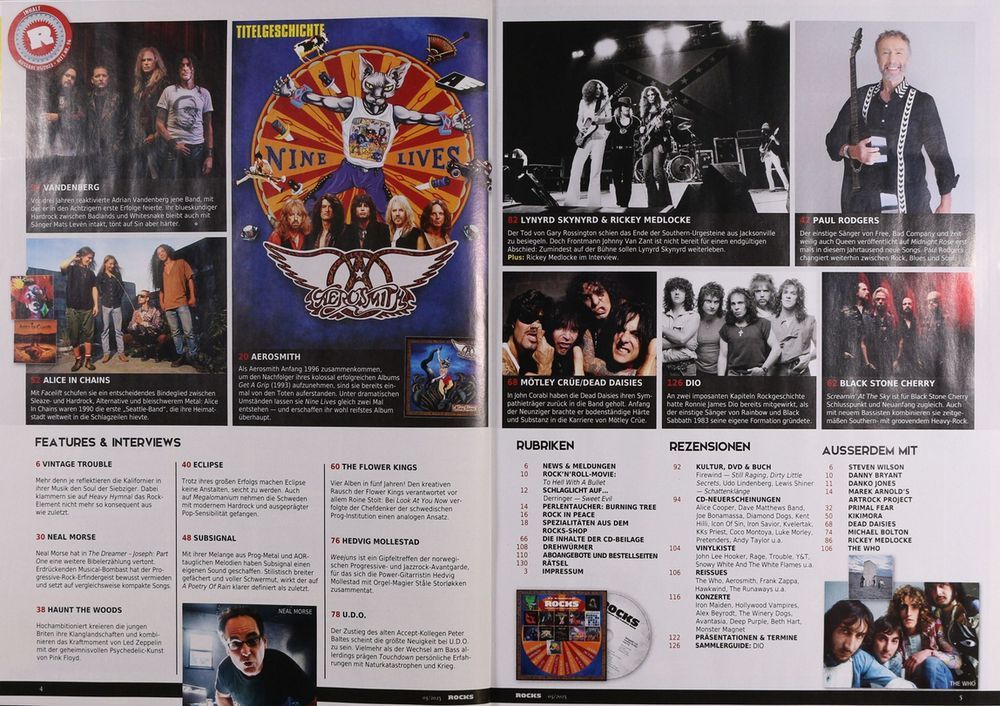 Rocks Magazin Deutschland 2023 #96 Aerosmith Lynyrd Skynyrd Alice In Chains The Who