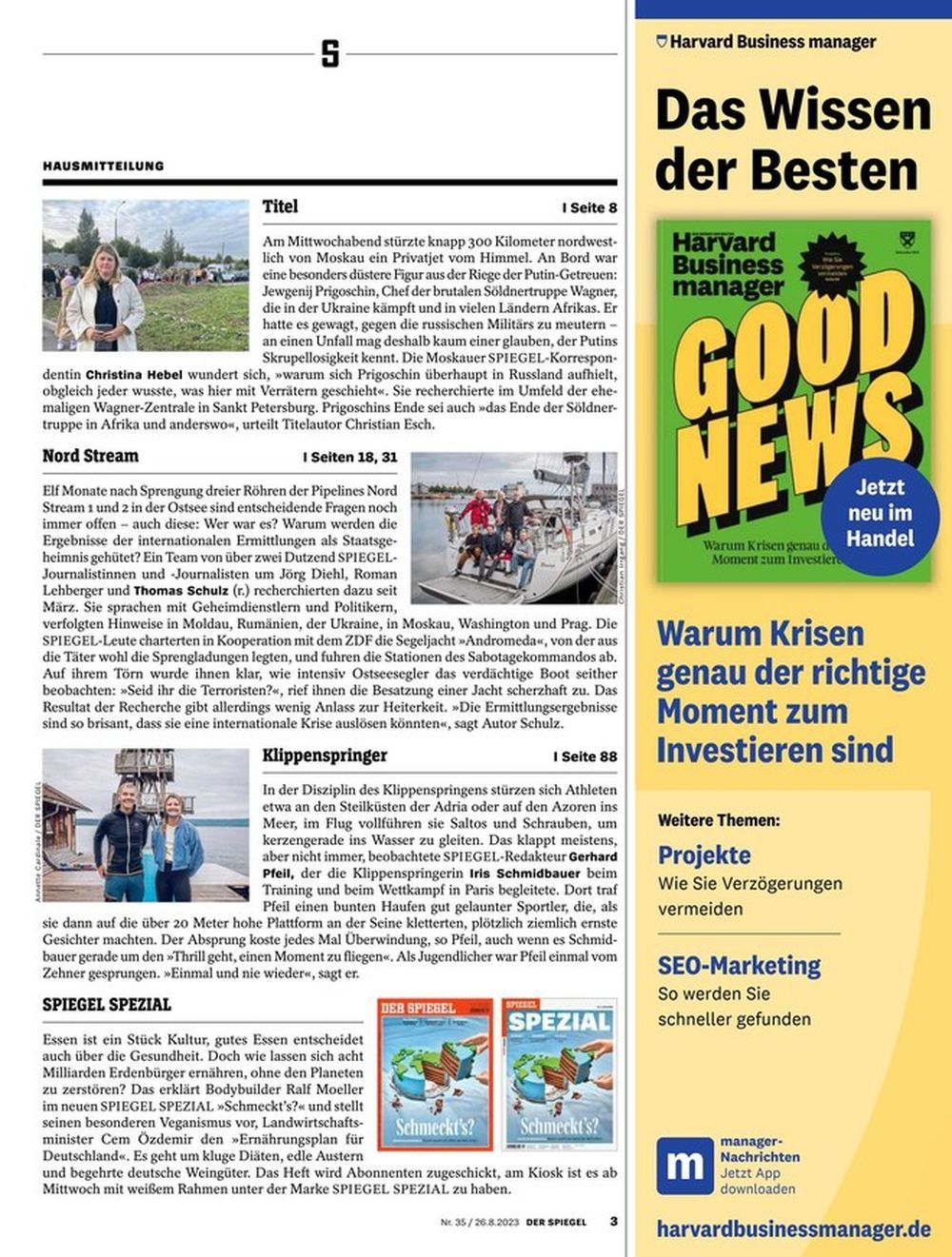Der Spiegel Magazin Deutschland 2023-35 Yevgeny Prigozhin Prigoschin