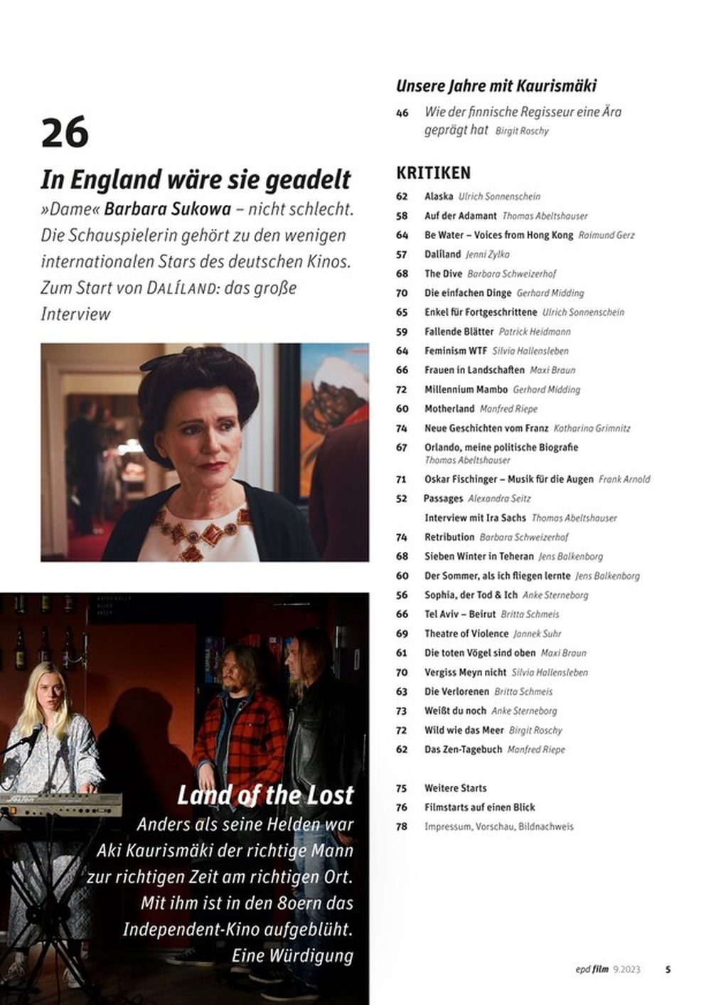 EPD Film Magazin Deutschland 2023-09 Ben Whishaw Adele Exarchopoulos