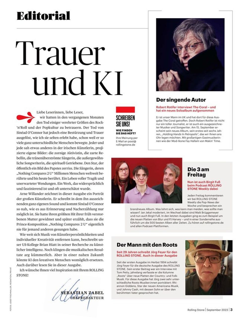 Rolling Stone Magazin Deutschland 2023-09 Sinead O'Connor Johnny Cash Bailey Rae