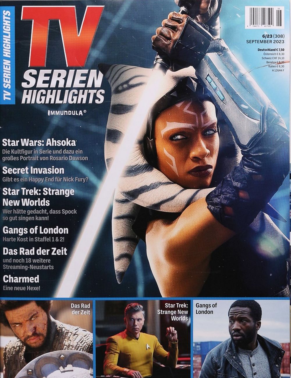 TV Serien Highlights Magasin Tyskland 2023 #308 Ahsoka Originaludgave