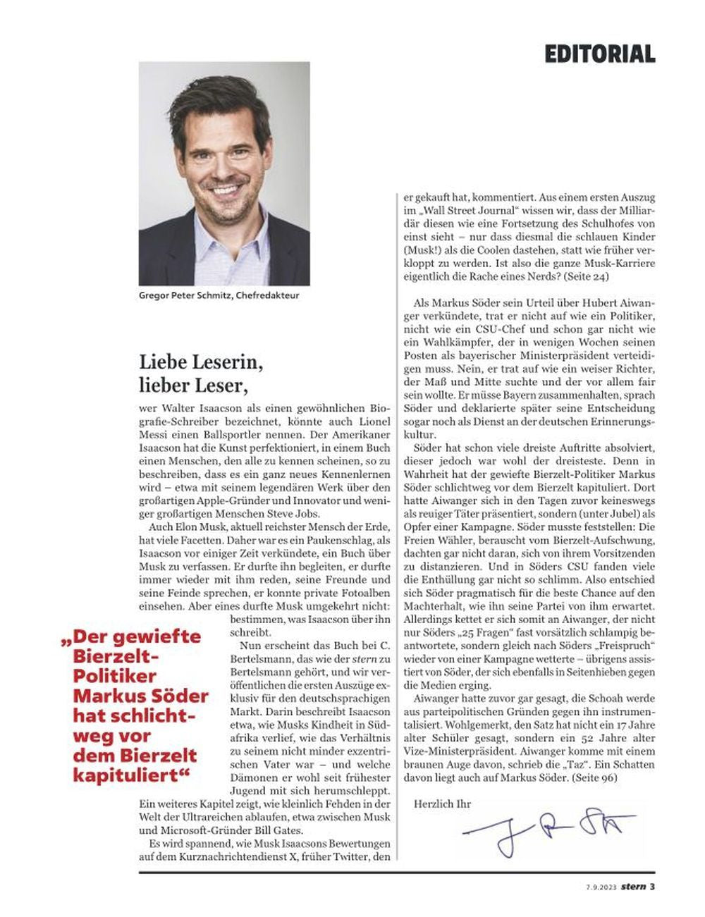 Stern Magazin Deutschland 2023-37 Elon Musk
