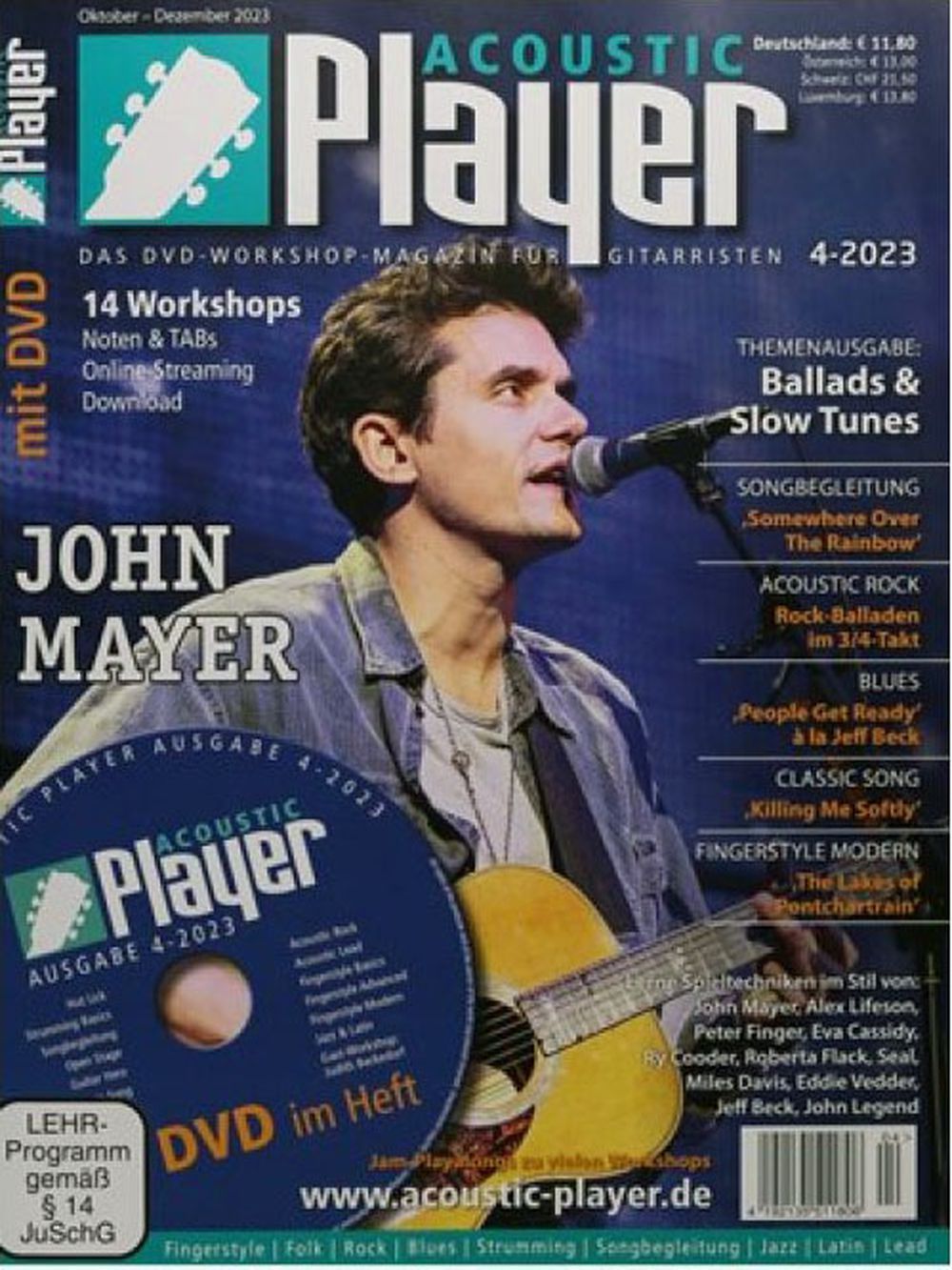 Acoustic Player Magazine Germany 2023-04 John Mayer Peter Finger Eva Cassidy