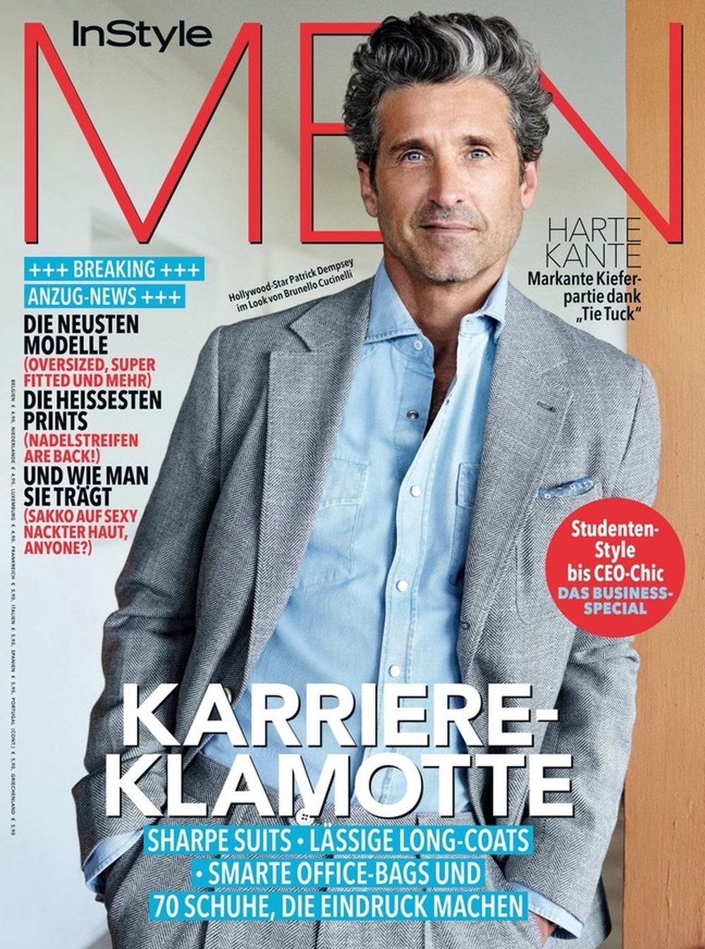 InStyle Men Magazin Deutschland 2023-03 Patrick Dempsey Bill Kaulitz Pierce Brosnan