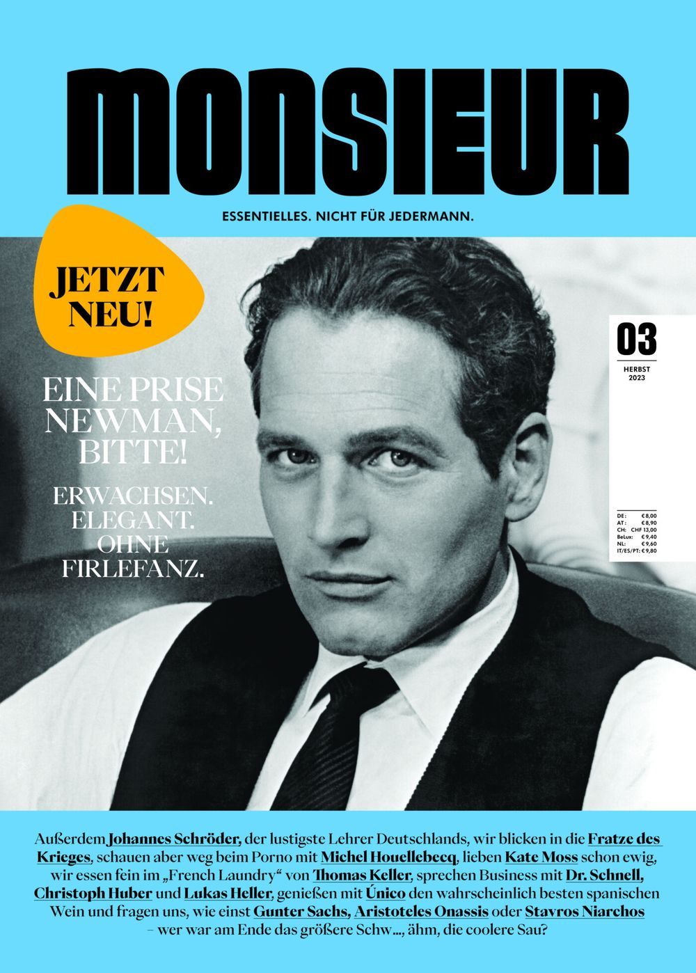 Monsieur Revista Alemania 2023 #3 Paul Newman Edición original