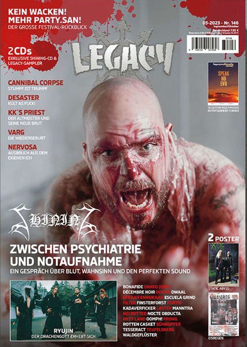 Legacy Magazin Deutschland 2023 #146 Shining Cannibal Corpse Priest