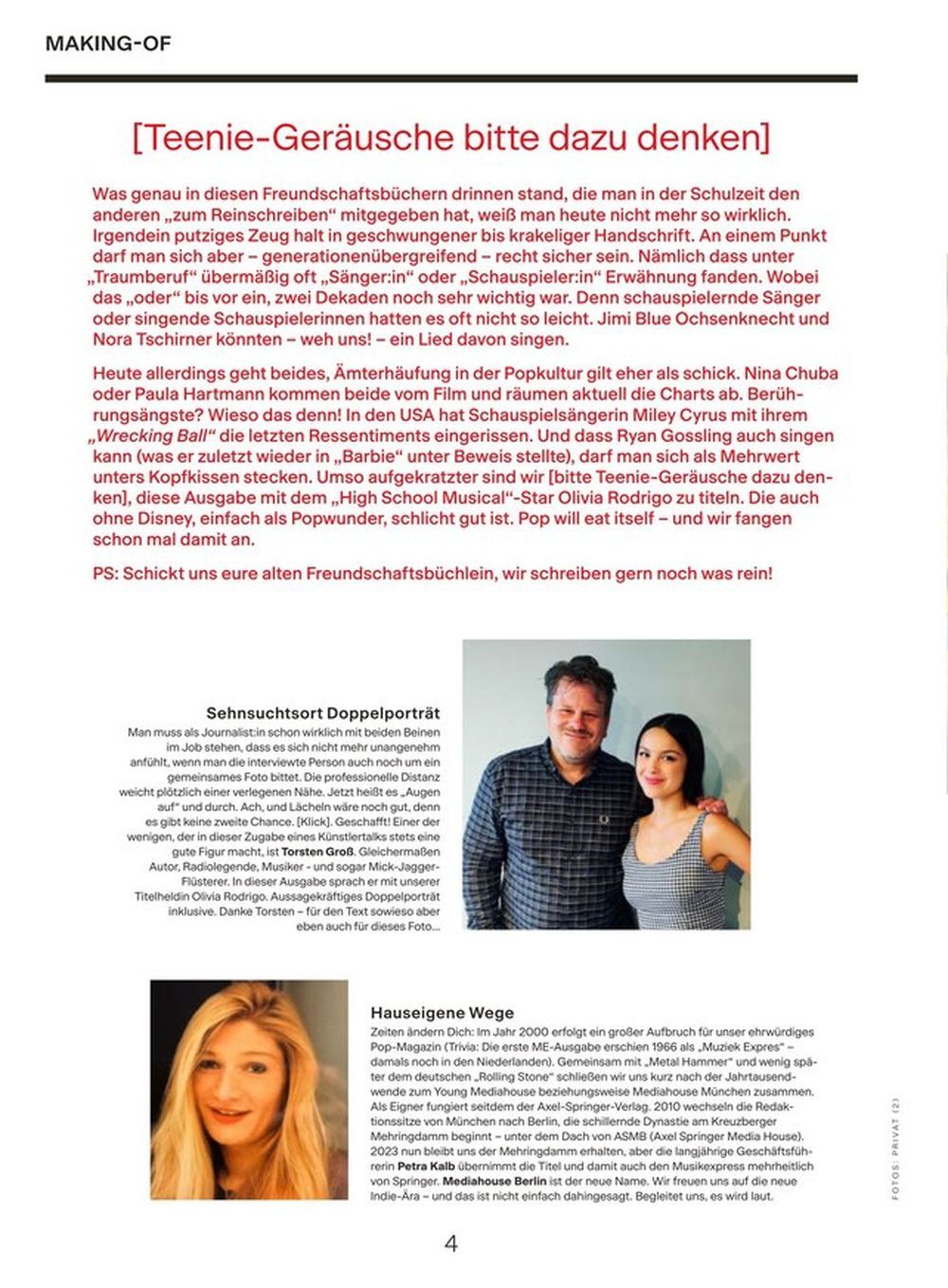 Musikexpress Magazin Deutschland 2023-10 Olivia Rodrigo Jared Leto Kiss