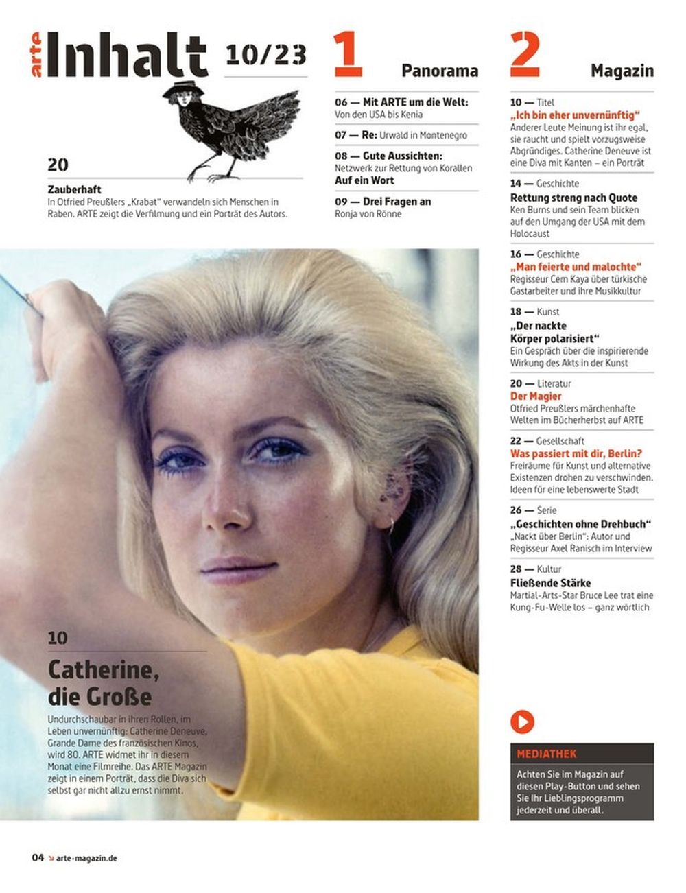 Arte Magazin Deutschland 2023-10 Catherine Deneuve