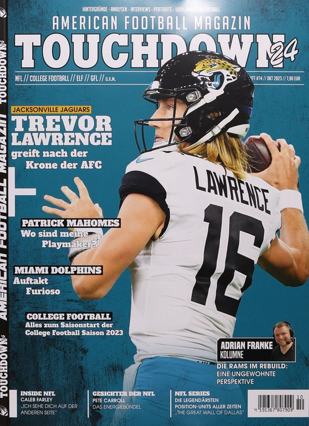 Touchdown Magasin Tyskland 2023 #74 Trevor Lawrence Patrick Mahomes Originaludgave