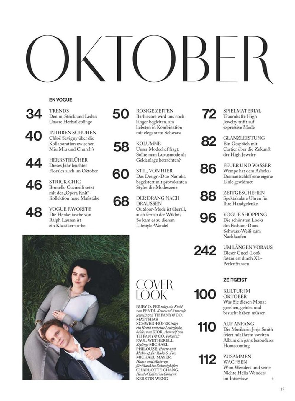 Vogue Magazin Deutschland 2023-10 Ruby O. Fee Matthias Schweighöfer