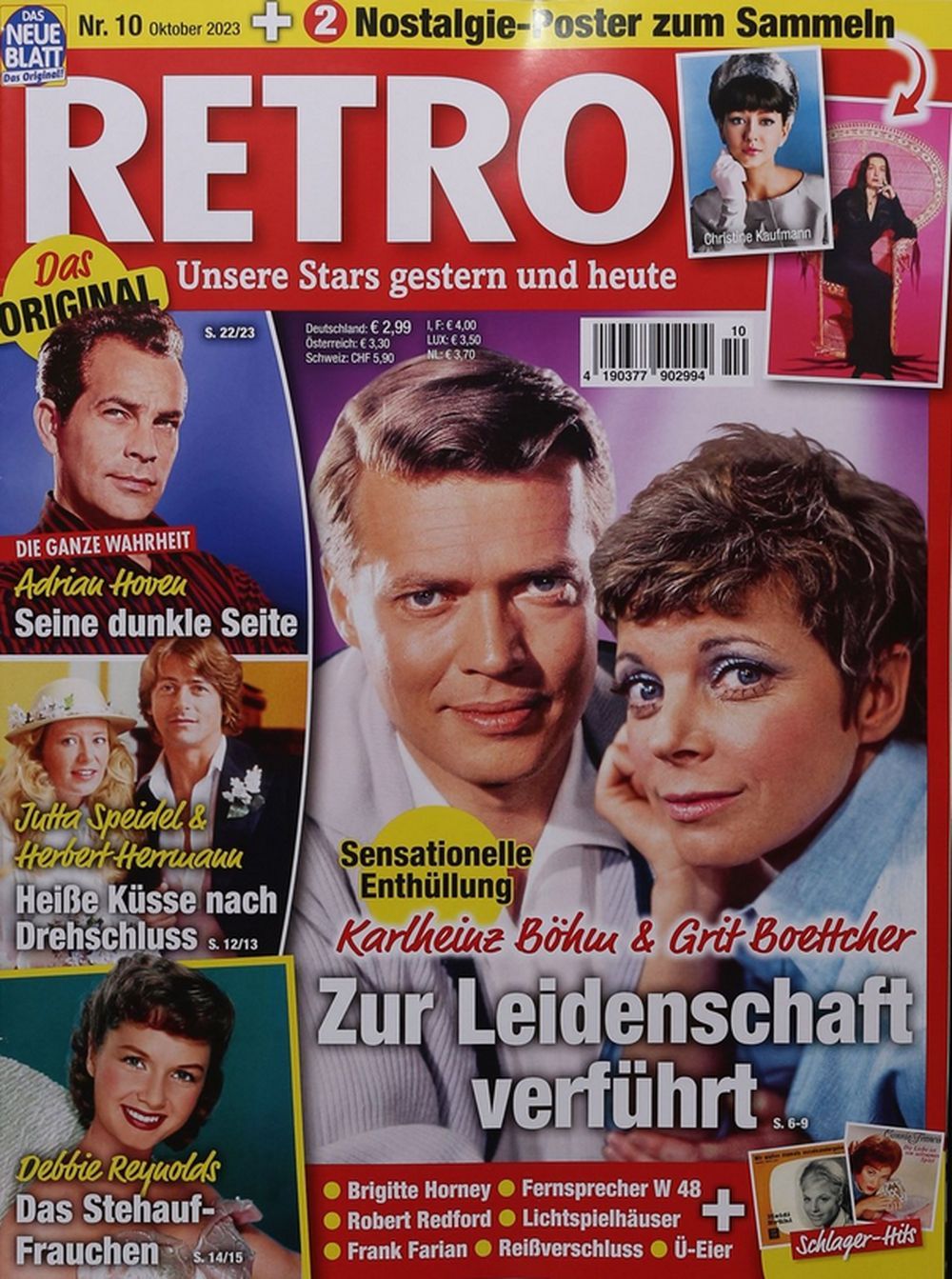 Retro Lehti Saksa 2023-10 Debbie Reynolds Robert Redford Grit Boettcher Alkuperäinen painos
