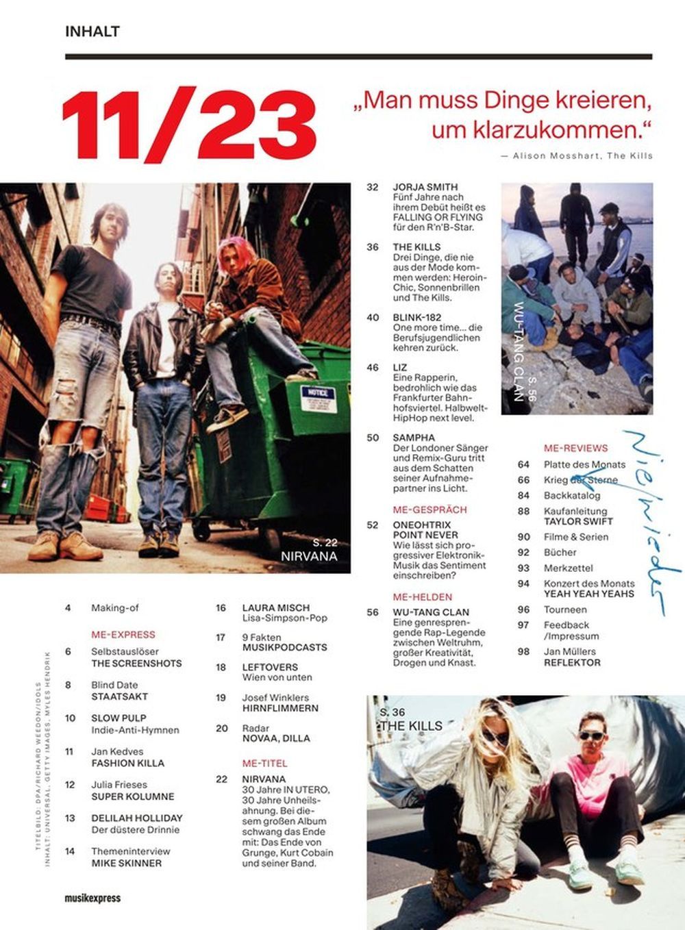 Musikexpress Magazin Deutschland 2023-11 Nirvana Kurt Cobain Blink 182 Taylor Swift