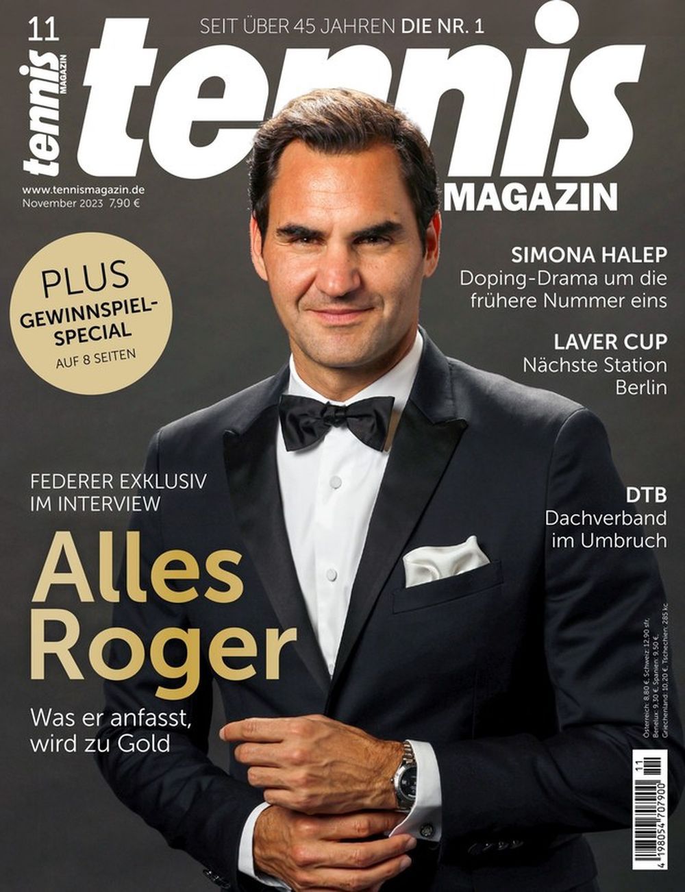 Tennis Lehti Saksa 2023-11 Roger Federer Simona Halep Alkuperäinen painos
