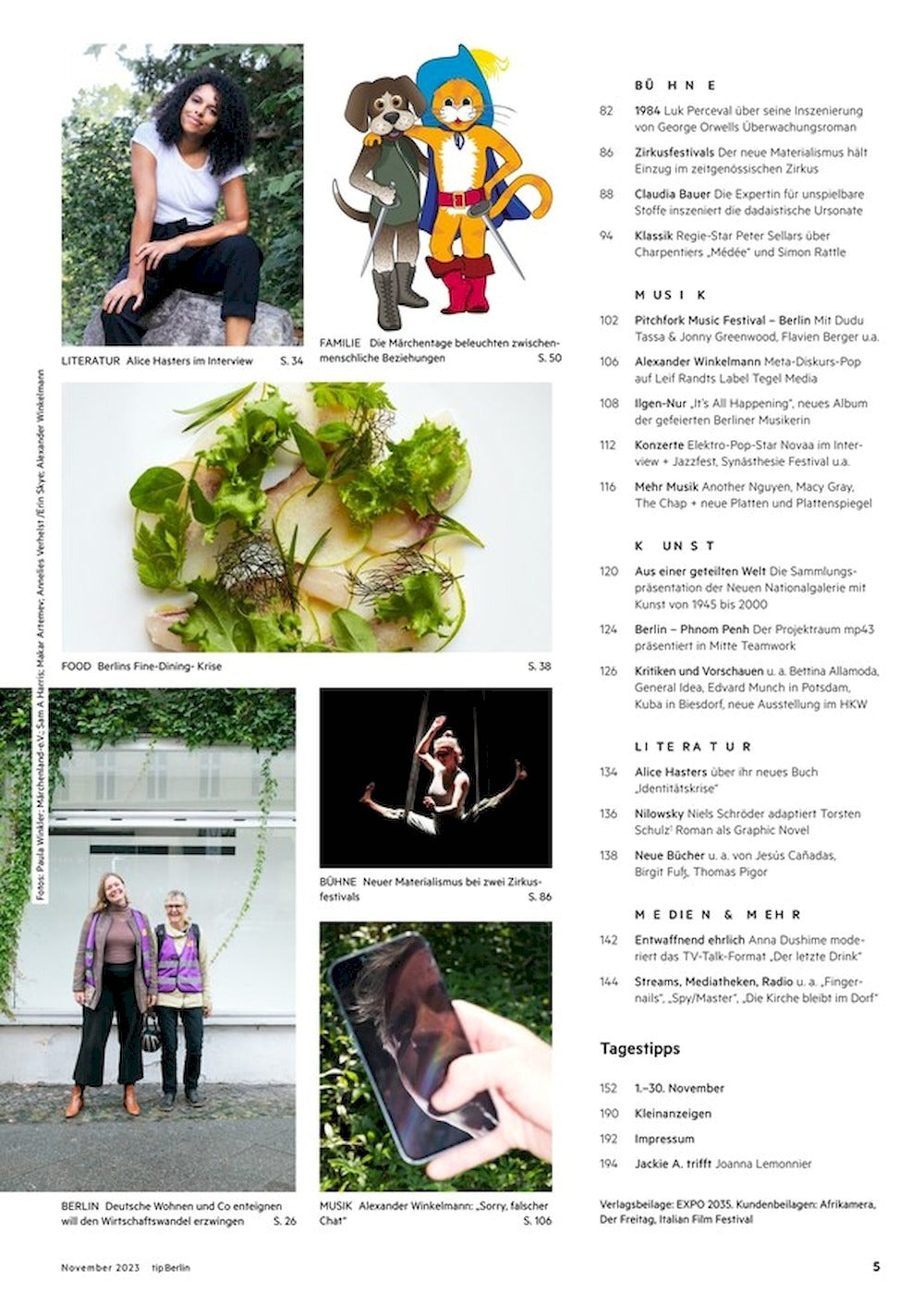 Tip Berlin Tijdschrift Duitsland 2023-11 Sandra Hüller Originele uitgave