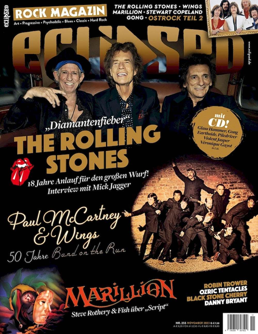 Eclipsed Lehti Saksa 2023 #255 Rolling Stones Paul McCartney Wings Marillion