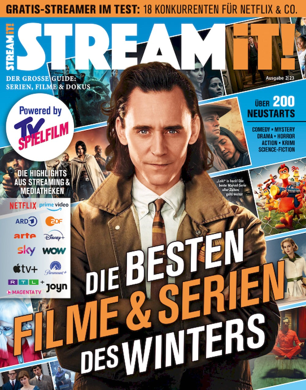 Stream It Magasin Tyskland 2023-02 Tom Hiddleston Originaludgave