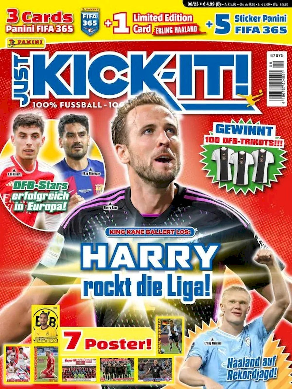 Just Kick It Magazine Germany 2023-08 Harry Kane Erling Haaland Original Print Issue