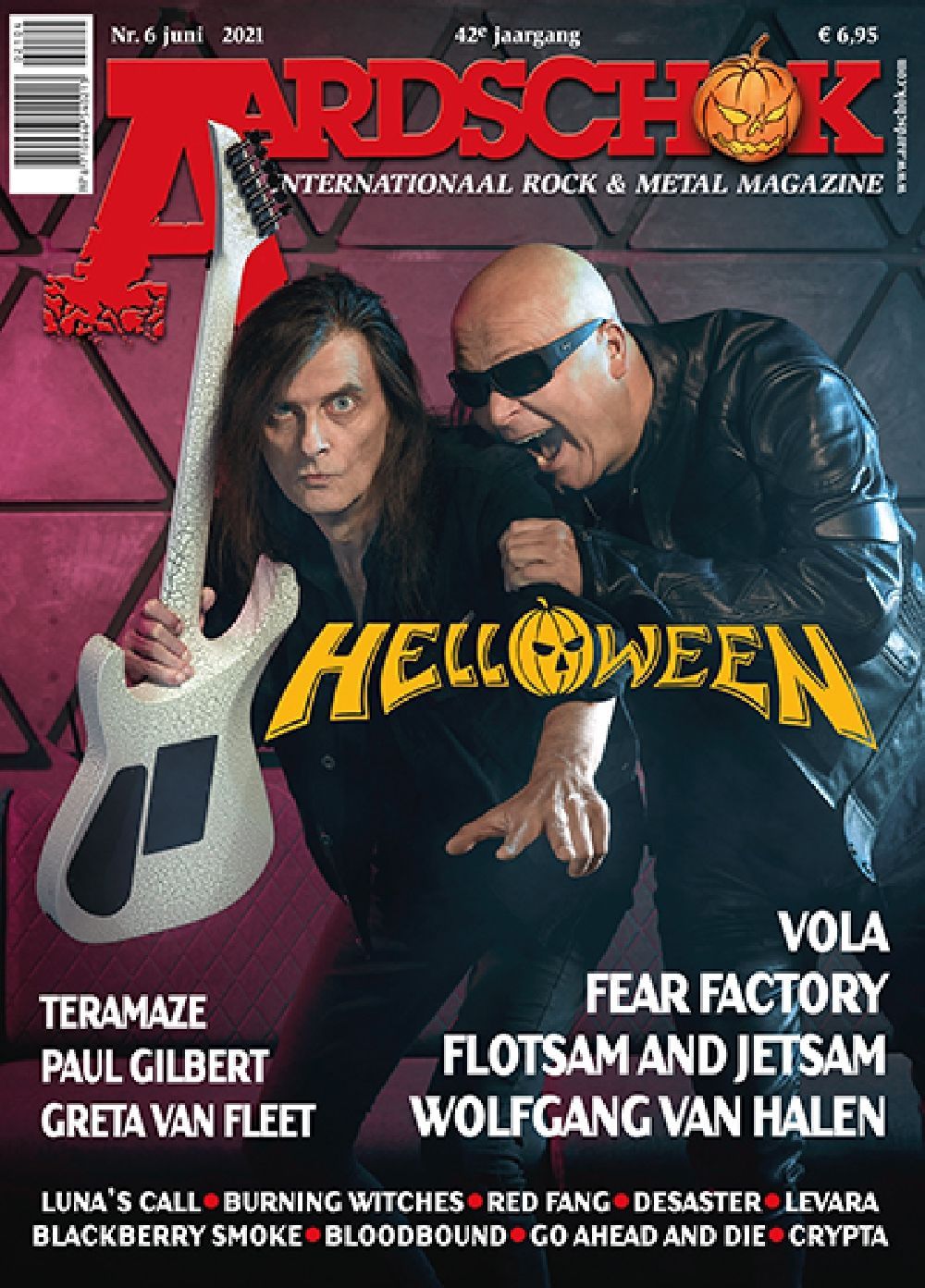 Aardschok Magasin Nederländerna 2021-05 Paul Gilbert Helloween Teramaze Greta Van Fleet Vola Originalutgåva