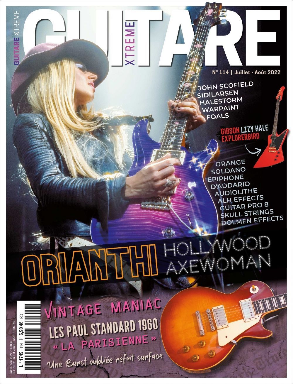 Guitare Xtreme Magasin Frankrig 2022 #114 Orianthi John Scofield Halestorm Originaludgave