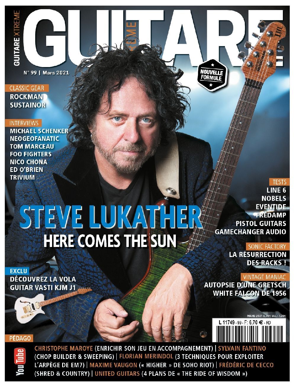Guitare Xtreme Rivista Francia 2021 #99 Steve Lukather Matt Heafy Chris Shiflett Edizione originale