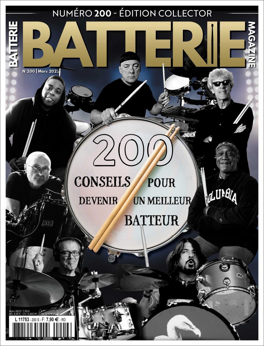 Batterie Rivista Francia 2023 #200 Nick Mason Nicko McBrain John Dolmayan Edizione originale