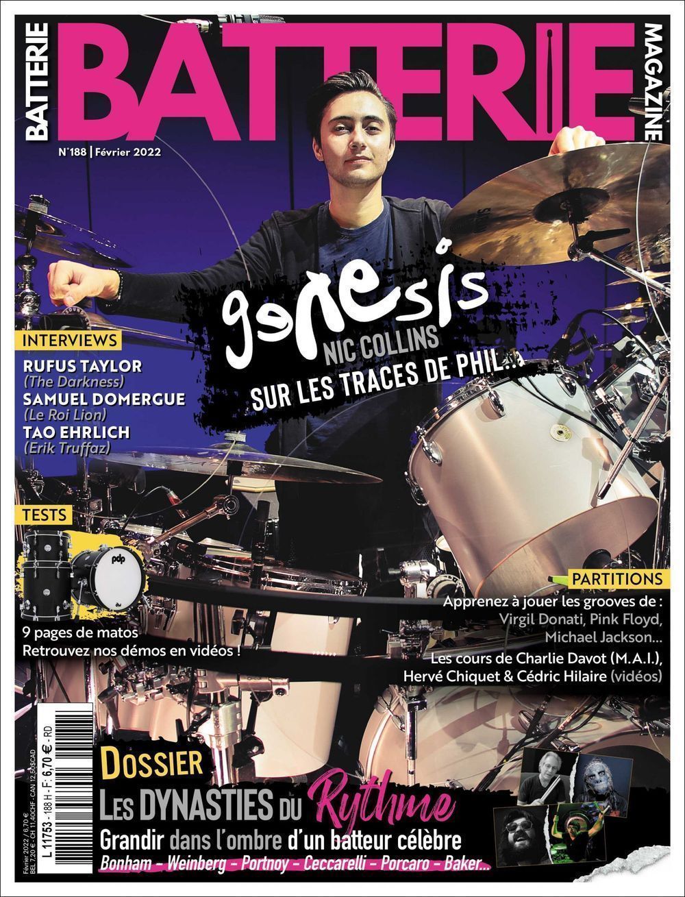 Batterie Rivista Francia 2022 #188 Nic Collins Rufus Taylor Samuel Domergue Edizione originale