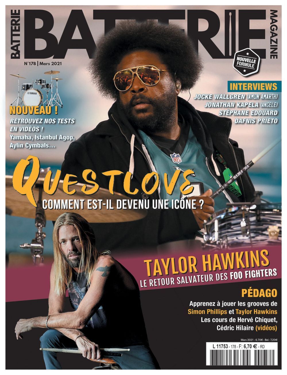 Batterie Lehti Ranska 2021 #178 Taylor Hawkins Questlove Jocke Wallgren Alkuperäinen painos