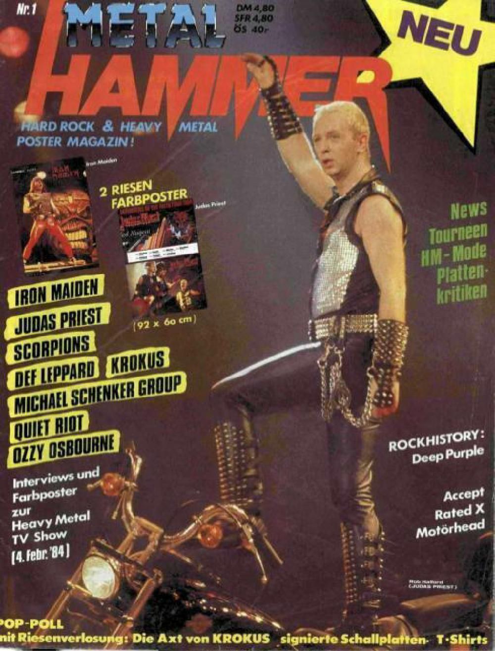 Metal Hammer Magazine Germany 1984-01 – Judas Priest Iron Maiden Scorpions – Original Print Issue