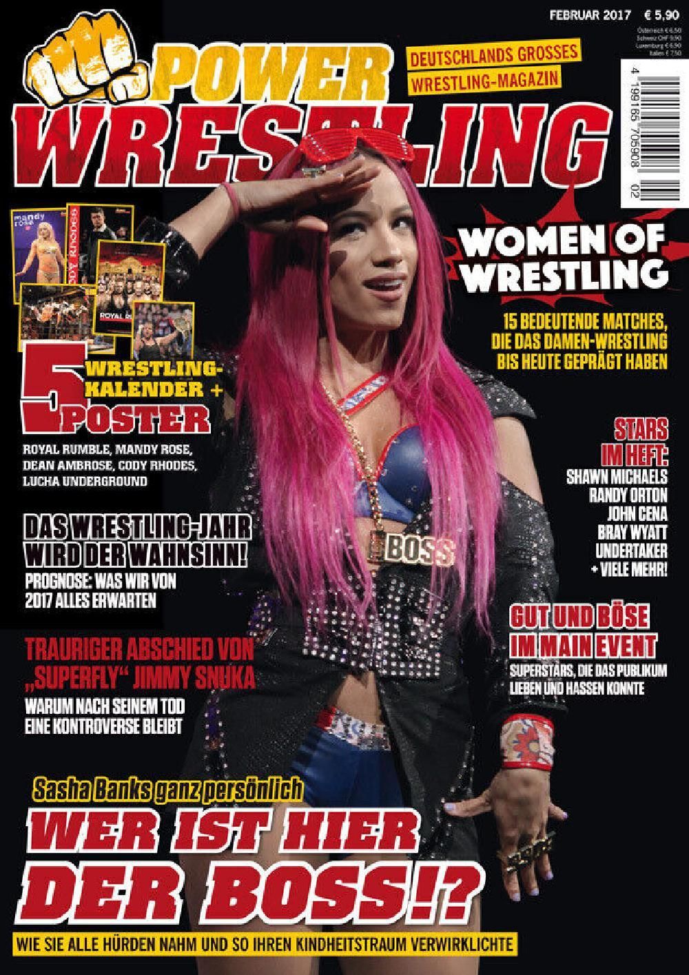 Power Wrestling Lehti Saksa 2017-02 Sasha Banks Mandy Rose Alkuperäinen painos