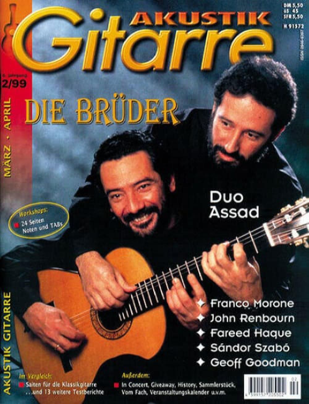 Akustik Gitarre Magazin Deutschland 1999-02 Duo Assad Franko Morone