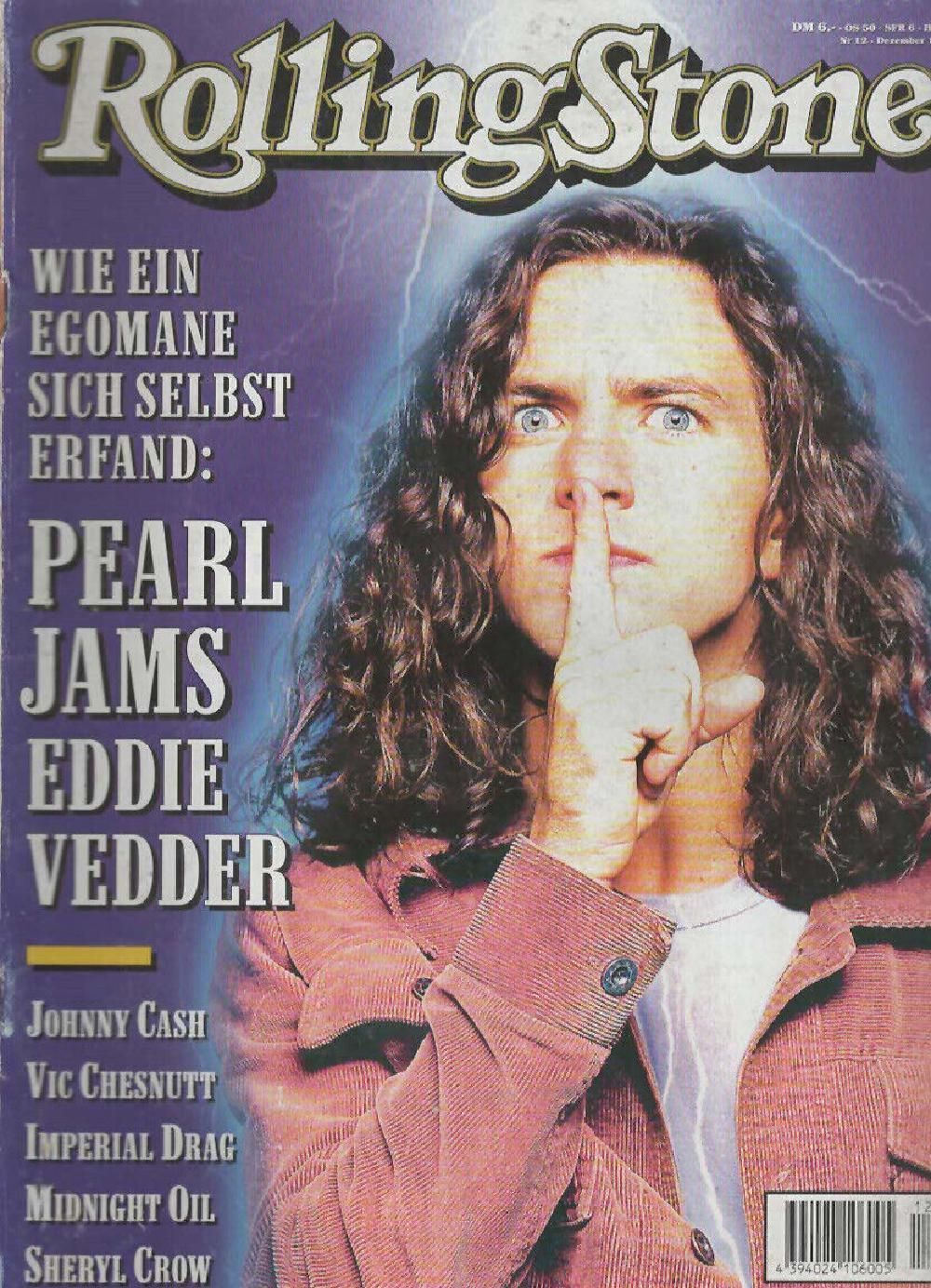 Rolling Stone Magazin Deutschland 1996-12 Pearl Jam Eddie Vedder Johnny Cash