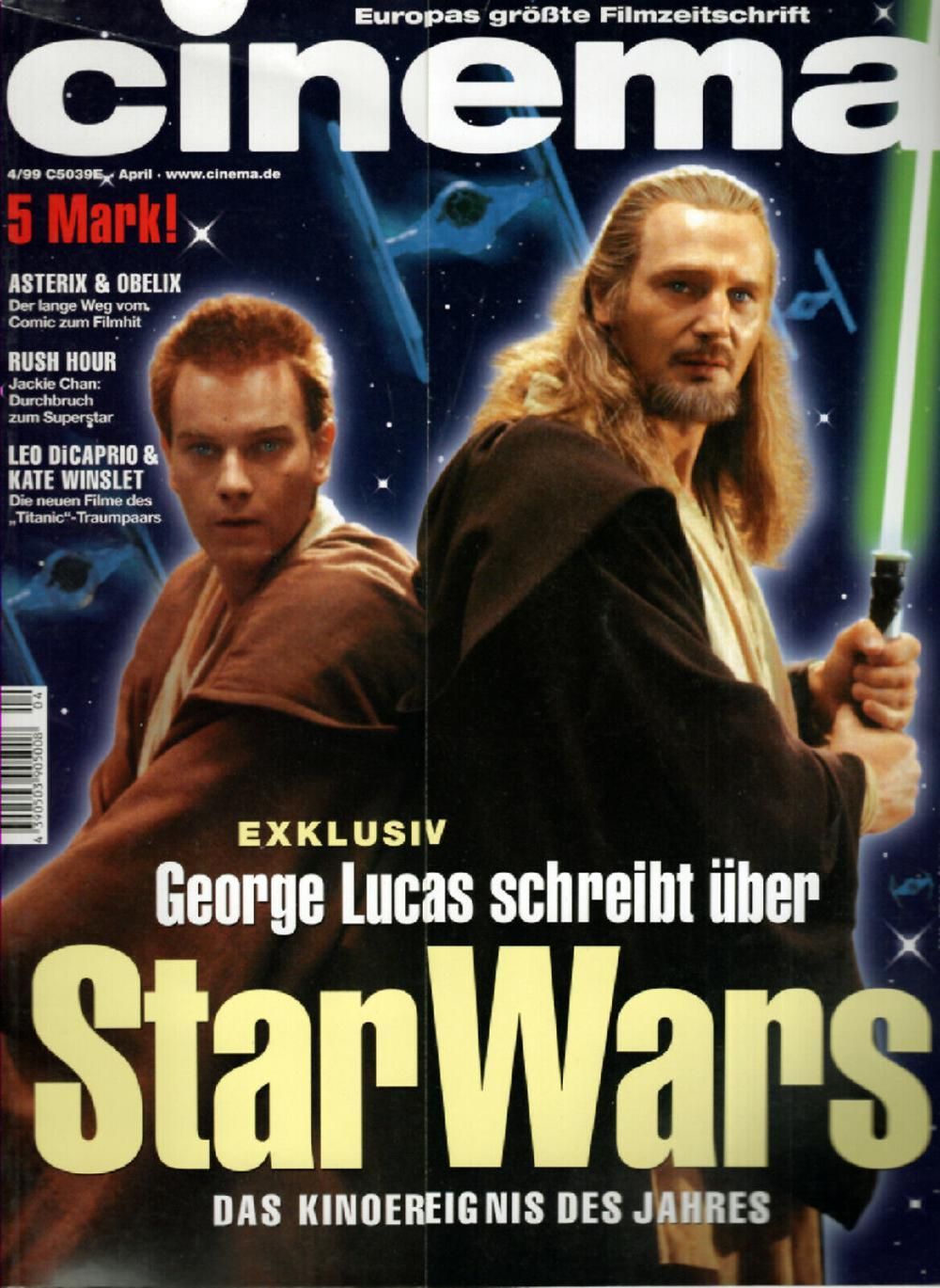 Cinema Magazin Deutschland 1999-04 Star Wars Liam Neeson Ewan McGregor