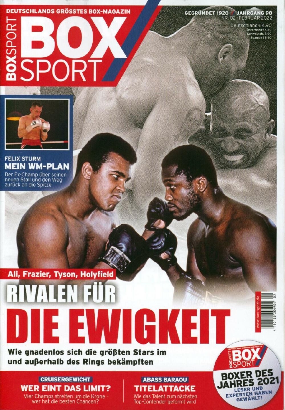 Boxsport Magazin Deutschland 2022-02 Muhammad Ali Joe Frazier Mike Tyson Evander Holyfield