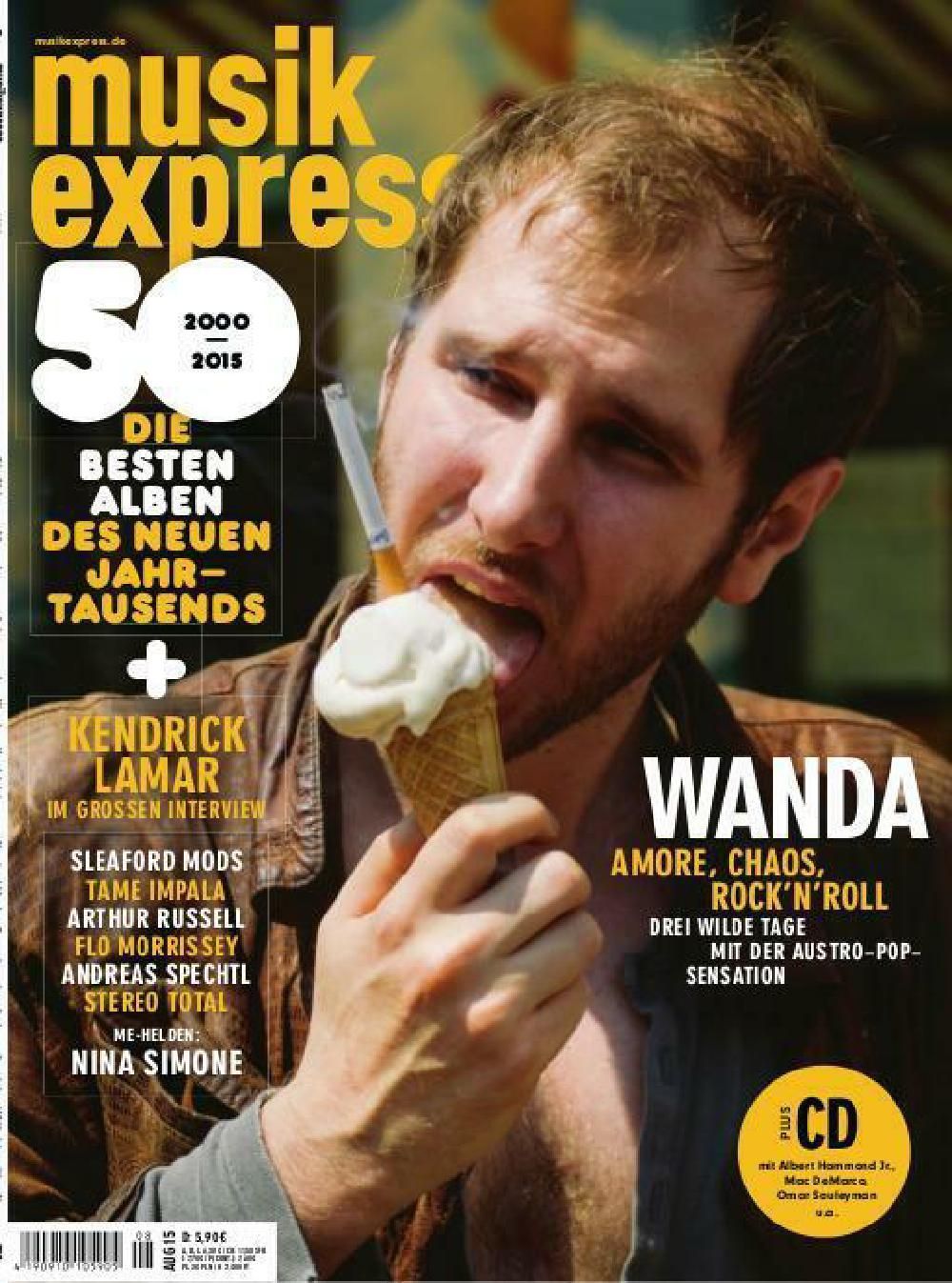Musikexpress Revista Alemania 2015-08 Wanda Kendrick Lamar Tame Impala Edición original
