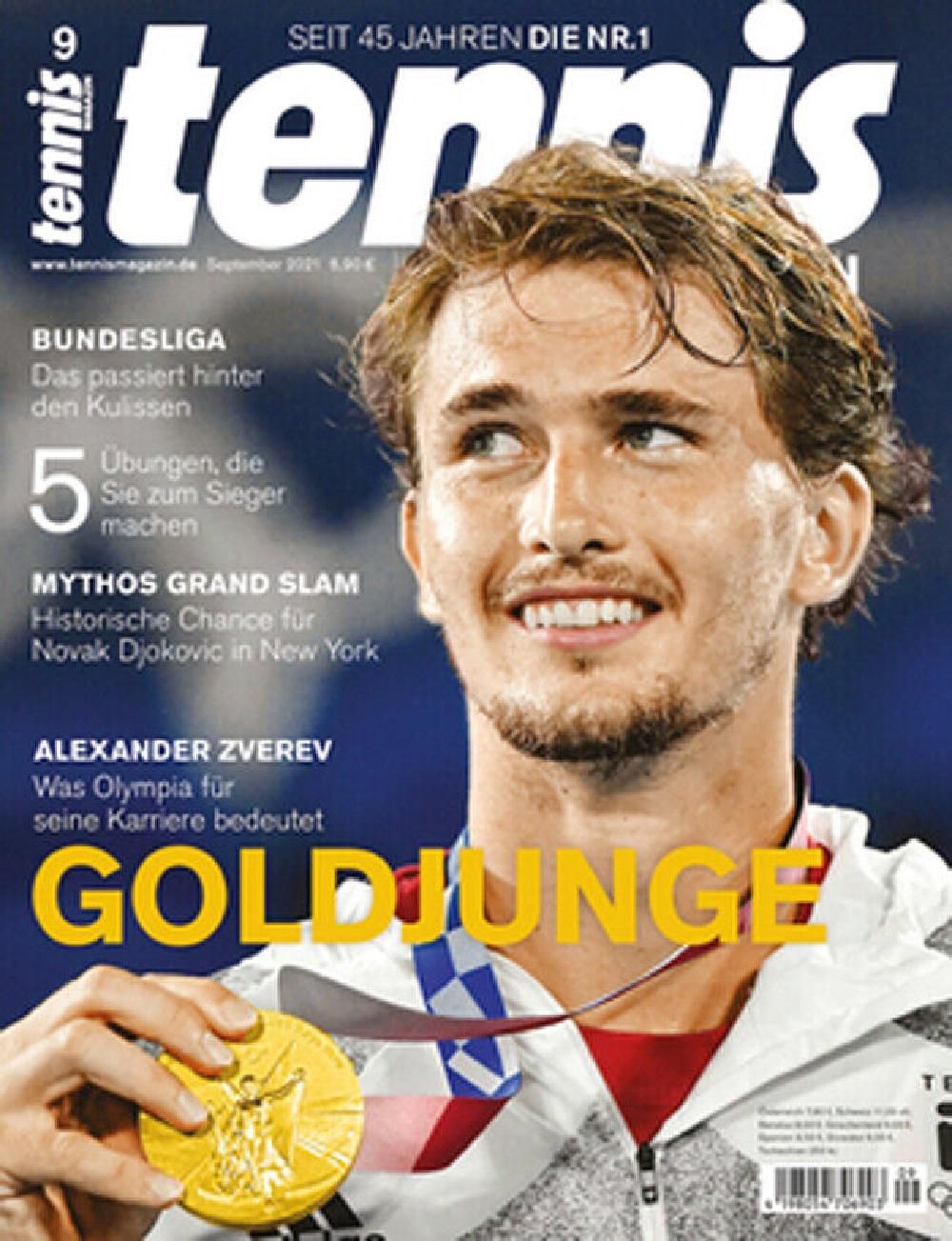 Tennis Magazine Germany 2021-09 Alexander Zverev Original Print Issue