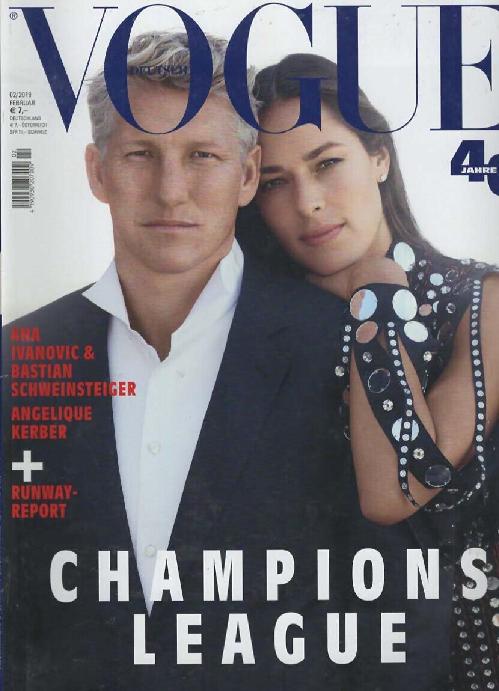 Vogue Magazin Deutschland 2019-02 Ana Ivanovic Bastian Schweinsteiger