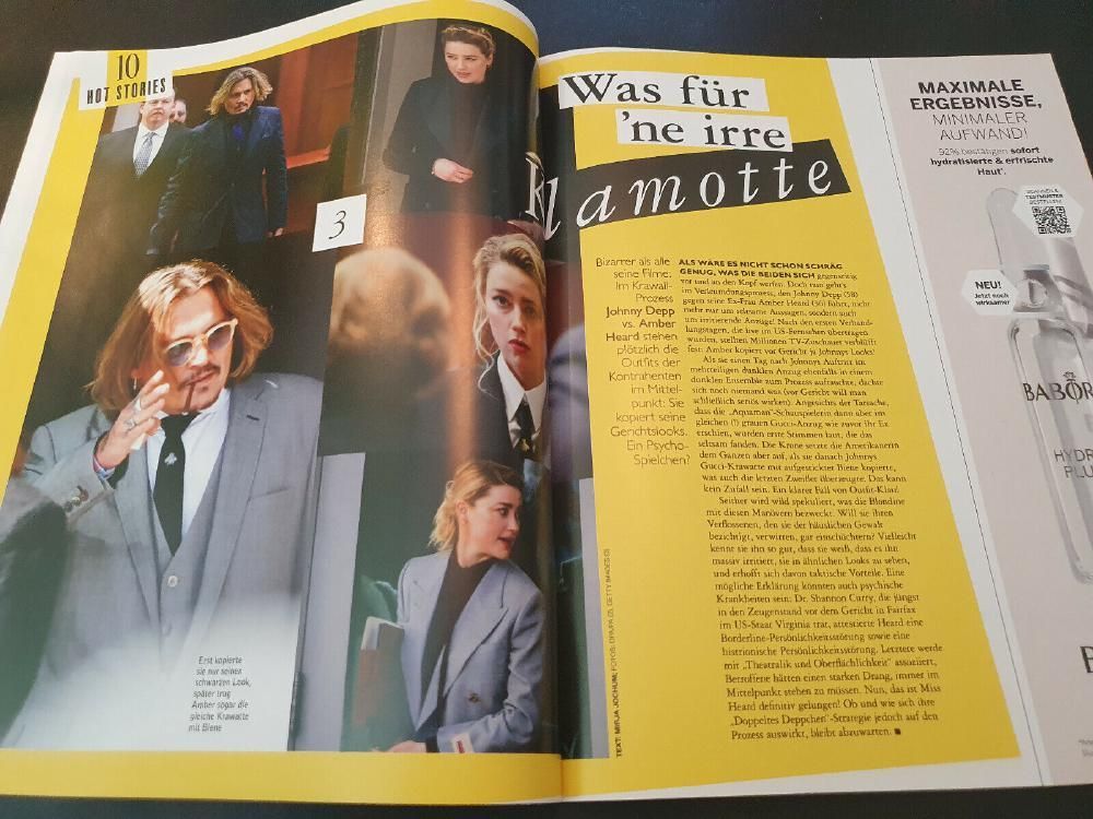 Grazia Magazine Germany 2022-19 Johnny Depp Amber Heard Original Print Issue