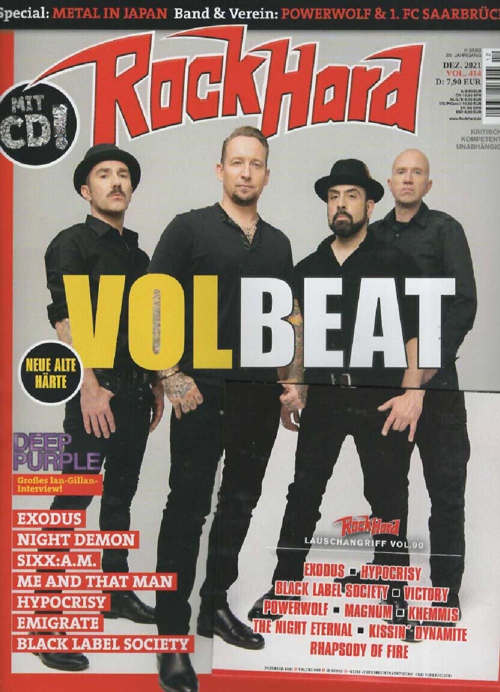 Rock Hard Magazin Deutschland 2021 #414 Volbeat Ian Gillian