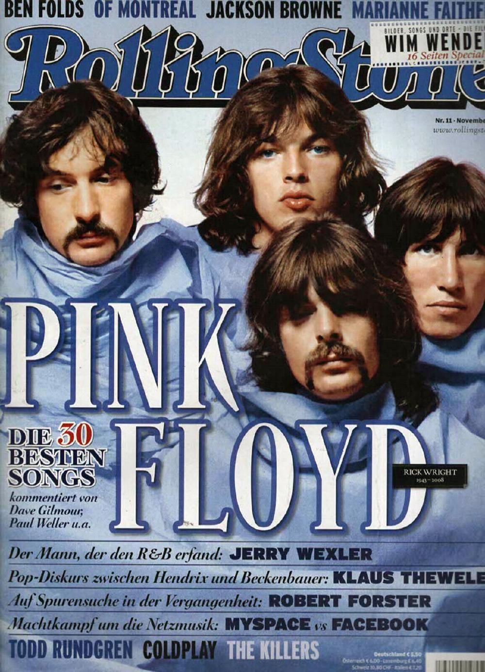 Rolling Stone Magazin Deutschland 2008-11 Pink Floyd Jerry Wexler Coldplay