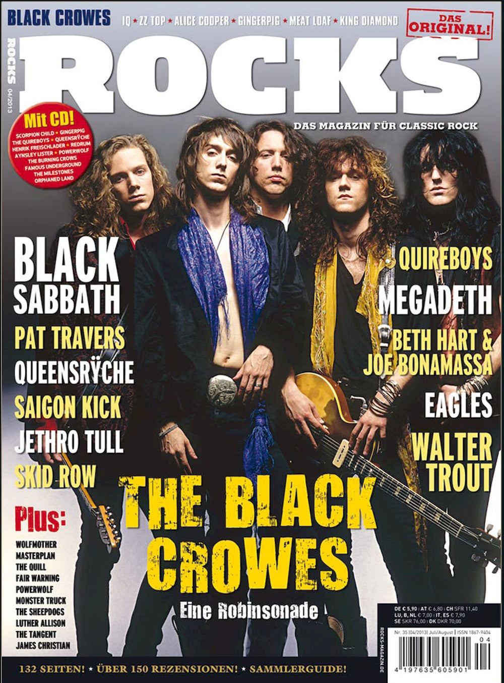 Rocks Magasin Tyskland 2013 #35 The Black Crowes Black Sabbath Pat Travers Queensryche