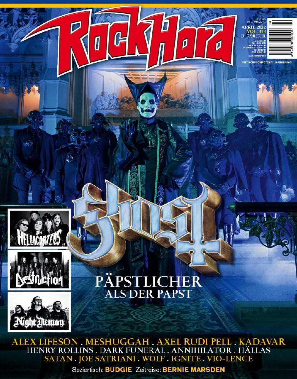 Rock Hard Magazin Deutschland 2022 #418 Ghost Hellacopters Destruction Kadavar
