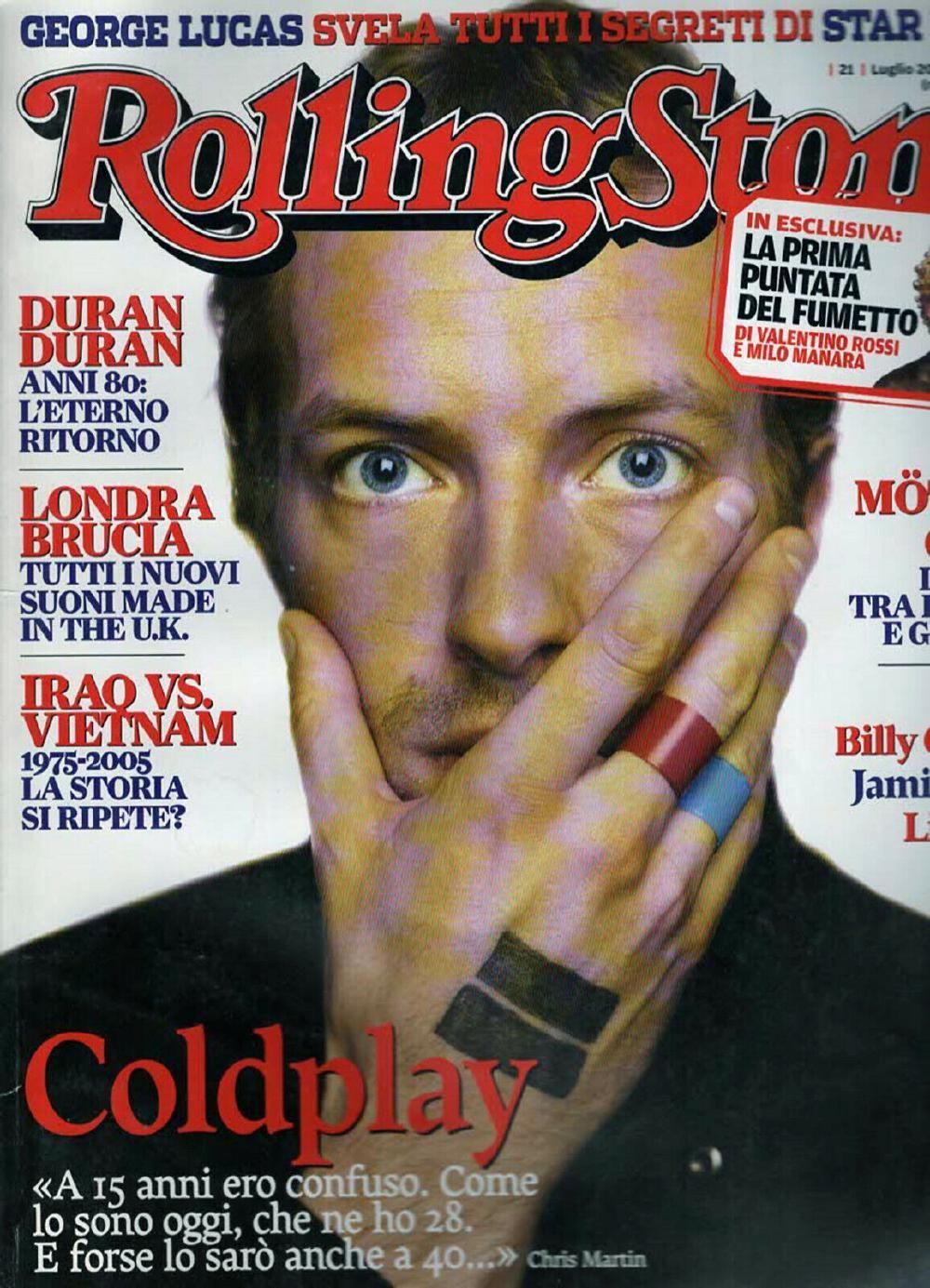 Rolling Stone Magazine Italie 2005 #21 Coldplay Duran Duran Mötley Crüe Édition originale
