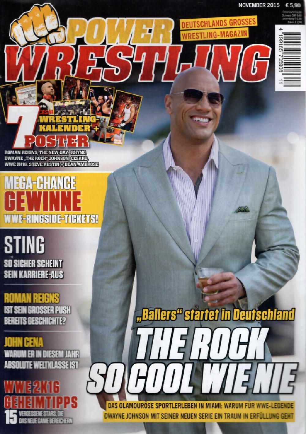 Power Wrestling Magazin Deutschland 2015-11 Dwayne Johnson Roman Reigns John Cena