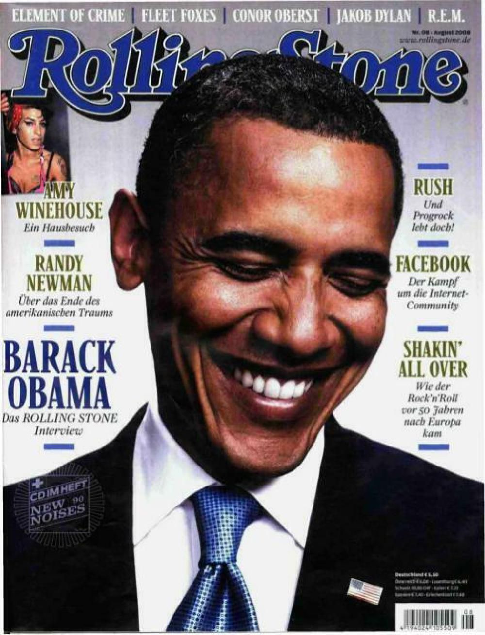Rolling Stone Magazin Deutschland 2008-08 Barack Obama Amy Winehouse Rush